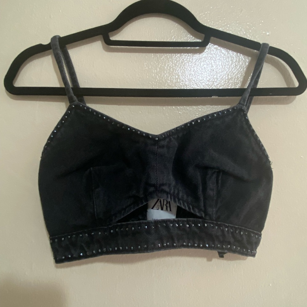 Zara Charcoal Textured Top